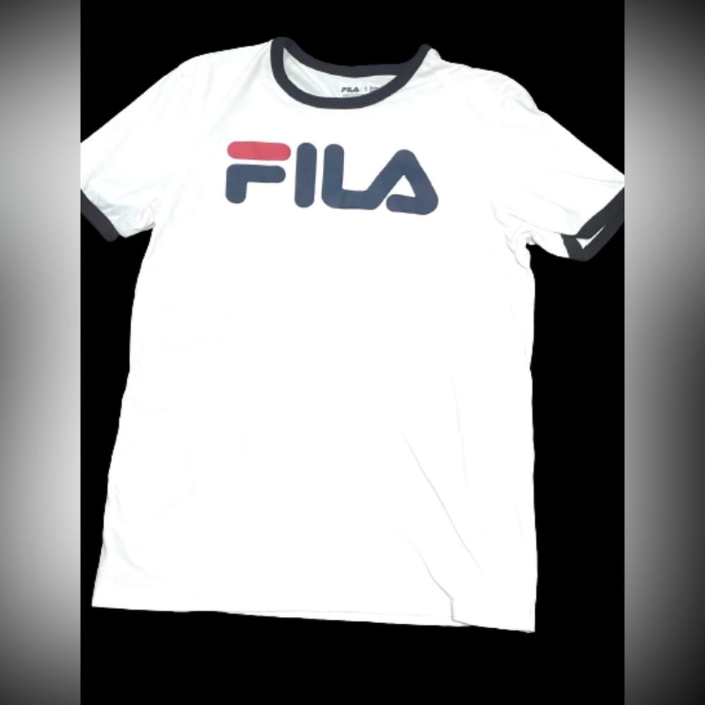 👚Fila Classic White w Black Logo Retro Tee T-Shirt S